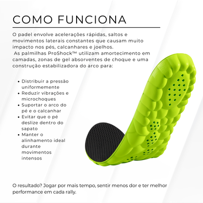 Palmilhas de Alta Performance ProShock™ para Padel